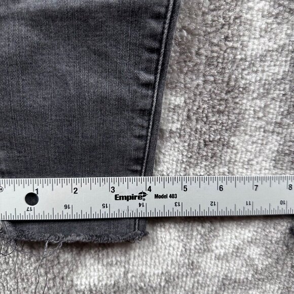 Frame Jeans 25 Womens Le Skinny High Raw Hem Stretch Charcoal Muddy Rips - Picture 6 of 8